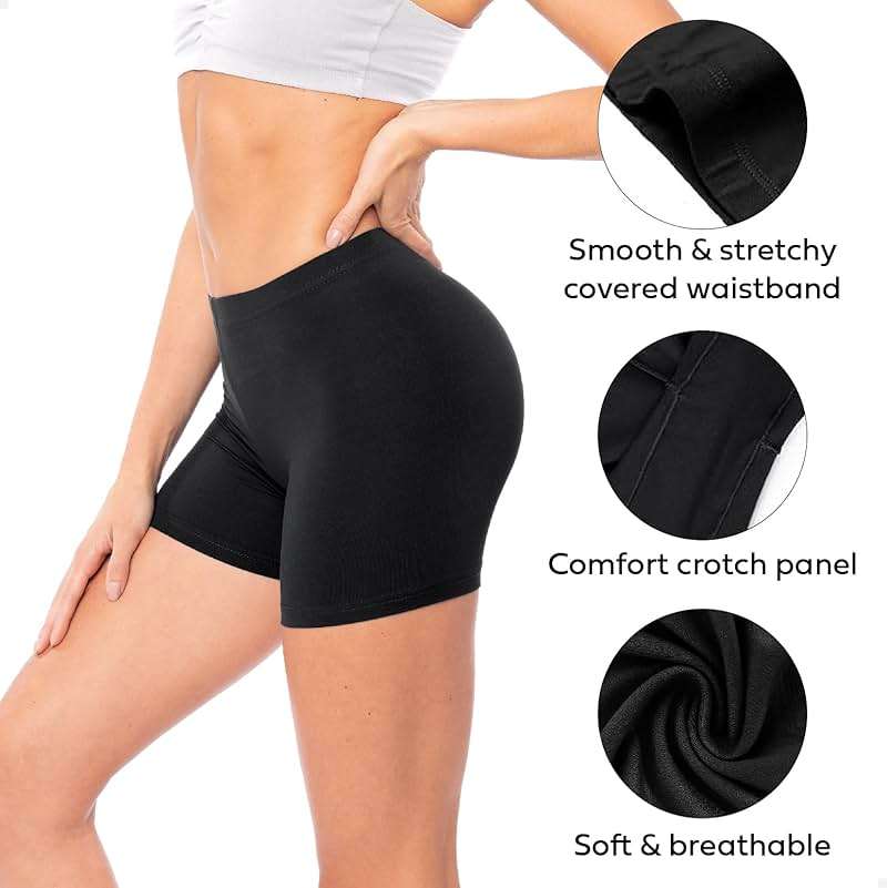 Sexy Basics Women's Cotton Stretch Boyshort Boxer Briefs | Light Weight Undershort Trunks | Multi Packs & Colors - Image 2