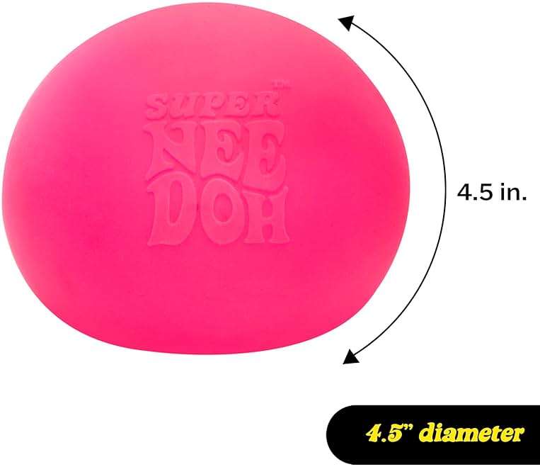 Schylling Brand Original Super Nee Doh Stress Ball Fidget Toy - Huge 4.5" in Diameter - Jumbo Squishy Squeezy Fun - Colors Assorted - Ages 3+ - Image 2