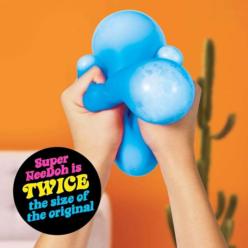 Schylling Brand Original Super Nee Doh Stress Ball Fidget Toy - Huge 4.5" in Diameter - Jumbo Squishy Squeezy Fun - Colors Assorted - Ages 3+ - Image 4