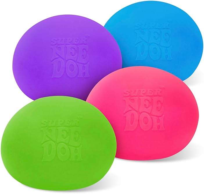 Schylling Brand Original Super Nee Doh Stress Ball Fidget Toy - Huge 4.5" in Diameter - Jumbo Squishy Squeezy Fun - Colors Assorted - Ages 3+ - Image 5