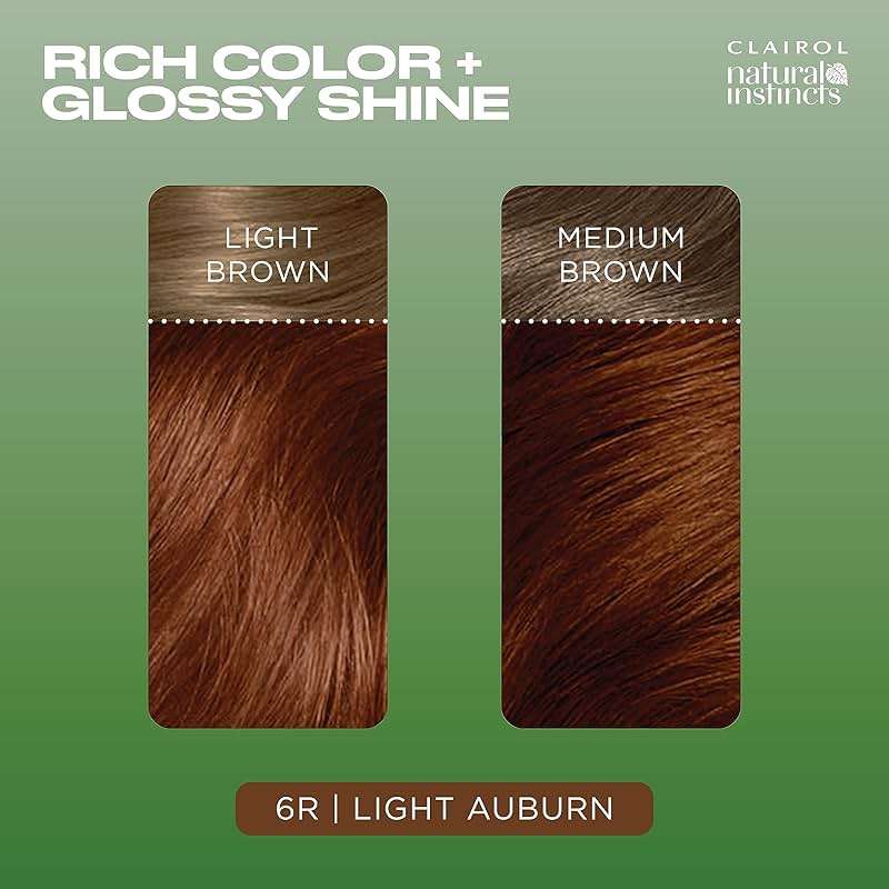 Clairol Natural Instincts Demi-Permanent Hair Dye, 6R Light Auburn | Ammonia‑Free, Vegan Hair Color with Coconut Oil & Aloe Vera | Pack of 1 - Image 5