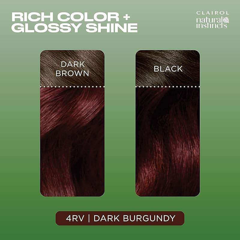 Clairol Natural Instincts Demi-Permanent Hair Dye, 4RV Dark Burgundy | Ammonia‑Free, Vegan Hair Color with Coconut Oil & Aloe Vera | Pack of 1 - Image 5