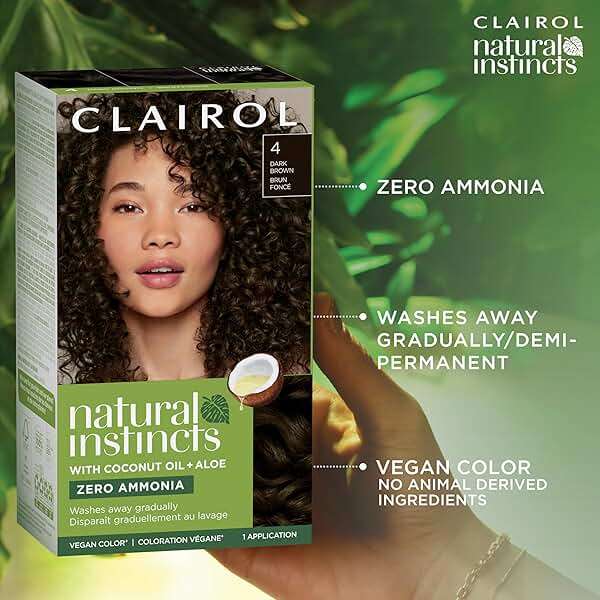 Clairol Natural Instincts Demi-Permanent Hair Dye, 5A Medium Cool Brown | Ammonia‑Free, Vegan Hair Color with Coconut Oil & Aloe Vera | Pack of 1 - Image 6