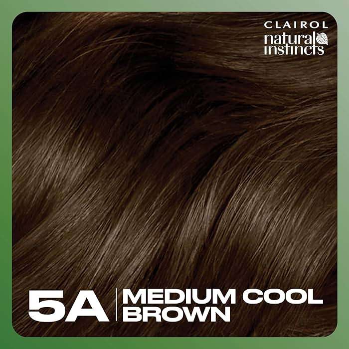 Clairol Natural Instincts Demi-Permanent Hair Dye, 5A Medium Cool Brown | Ammonia‑Free, Vegan Hair Color with Coconut Oil & Aloe Vera | Pack of 1 - Image 9
