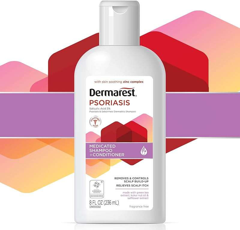 Dermarest Medicated Psoriasis Shampoo & Conditioner, with Salicylic Acid & Zinc Complex, Fragrance-Free, 8 Fl Oz - Image 5