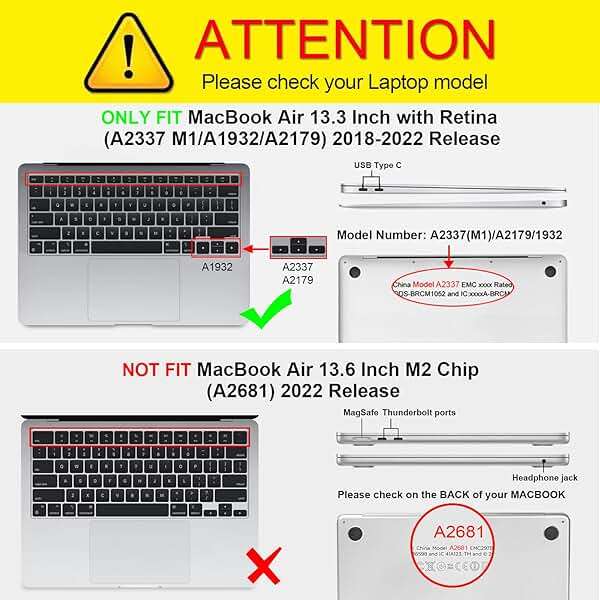 Fintie Case for MacBook Air 13 Inch A2337 (M1) / A2179 / A1932 (2022 2021 2020 2019 2018 Release) - Snap On Hard Shell Case Cover for MacBook Air 13 Retina Display with Touch ID (Crystal Clear) - Image 2
