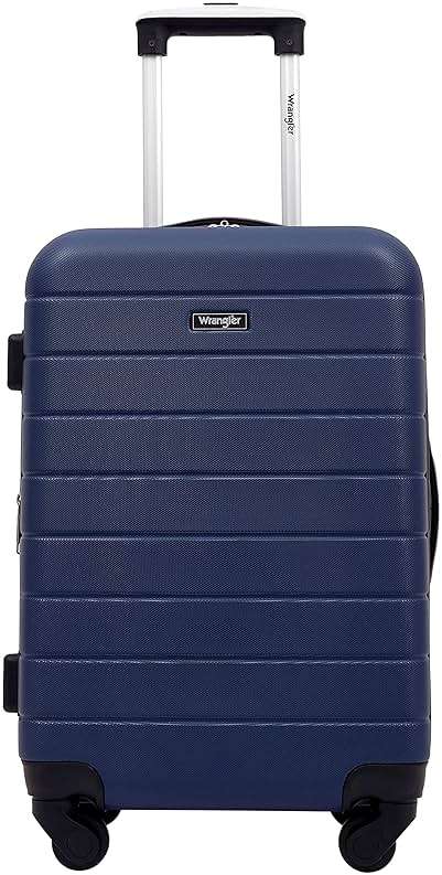 Wrangler Smart Spinner Hardside Luggage, 2 Piece Set, Navy Blue - Image 3