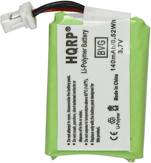 HQRP 140mAh Battery Compatible with Plantronics CS540 CS530 CS540A 86180-01 Wireless Headset 84479-01 Savi CS540 - Image 1