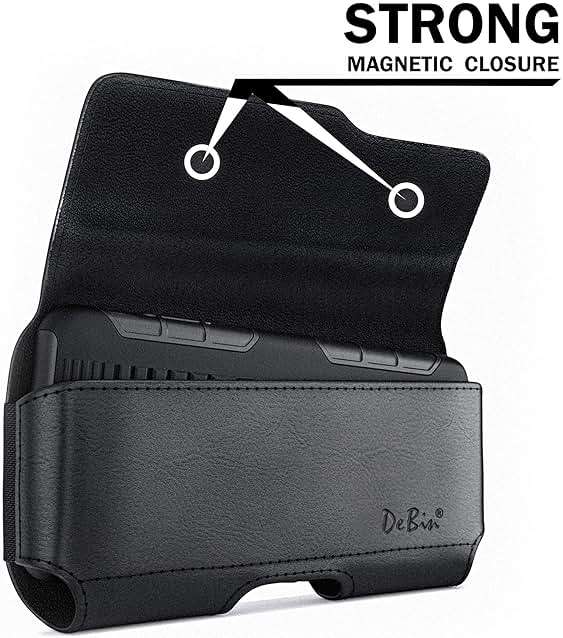 DeBin Holster for iPhone 17 17 Pro 16 Pro 16e 15 15Pro 14 13 12 11 Xs 10 X XR – Cell Phone Belt Holder Case with Clip for Men Women Pouch (Fits Protective Cover on) Black - Image 3