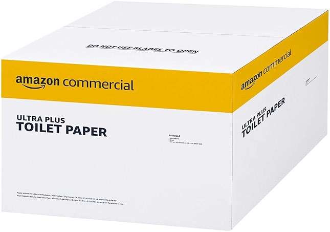 AmazonCommercial 2-Ply Ultra Plus Toilet Paper, Bath Tissue, Soft and Strong, Septic Safe, Unscented, 400 Sheets per Roll, 80 Individually Wrapped Rolls for Business Use - Image 3