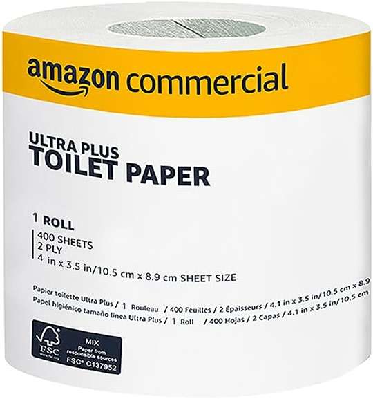 AmazonCommercial 2-Ply Ultra Plus Toilet Paper, Bath Tissue, Soft and Strong, Septic Safe, Unscented, 400 Sheets per Roll, 80 Individually Wrapped Rolls for Business Use - Image 4