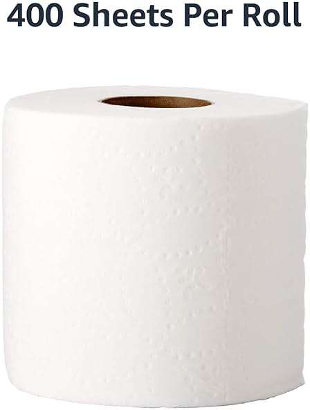 AmazonCommercial 2-Ply Ultra Plus Individually Wrapped Toilet Paper, White, Septic Safe, Compatible with Standard Dispensers, 400 Sheets per Roll (24 Rolls), 4.1 x 3.6 Sheet - Image 2