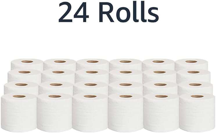 AmazonCommercial 2-Ply Ultra Plus Individually Wrapped Toilet Paper, White, Septic Safe, Compatible with Standard Dispensers, 400 Sheets per Roll (24 Rolls), 4.1 x 3.6 Sheet - Image 5