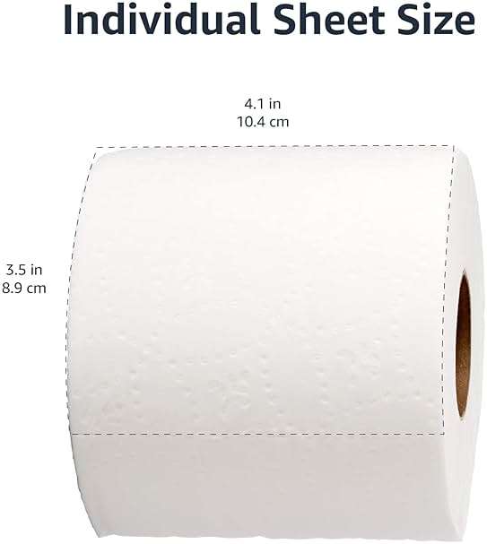 AmazonCommercial 2-Ply Ultra Plus Individually Wrapped Toilet Paper, White, Septic Safe, Compatible with Standard Dispensers, 400 Sheets per Roll (24 Rolls), 4.1 x 3.6 Sheet - Image 7