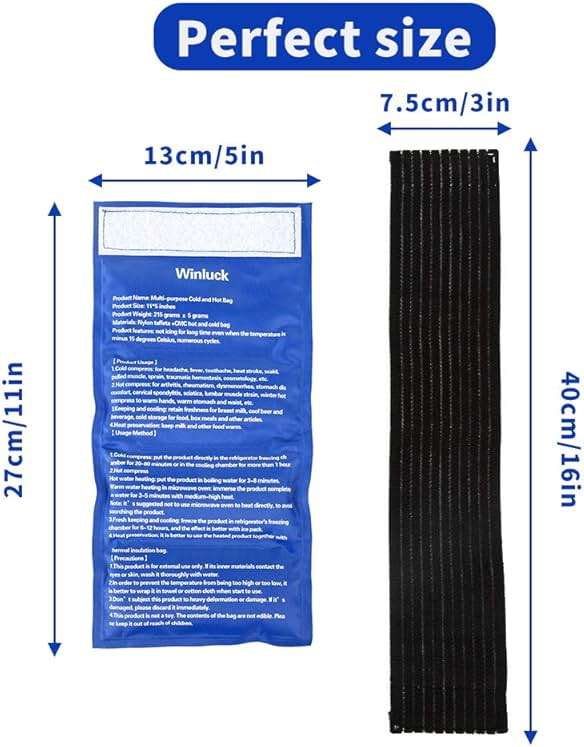 Gel Ice Packs for Injuries- Adjustable Wrap for Pain Relief Ice Pack+Heat Pack ， Non-Toxic Smooth Reusable, Support Rehabilitation, Flexible Therapy - Shoulder, Back, Knee, Neck, Ankle, Jaw & More, - Image 7