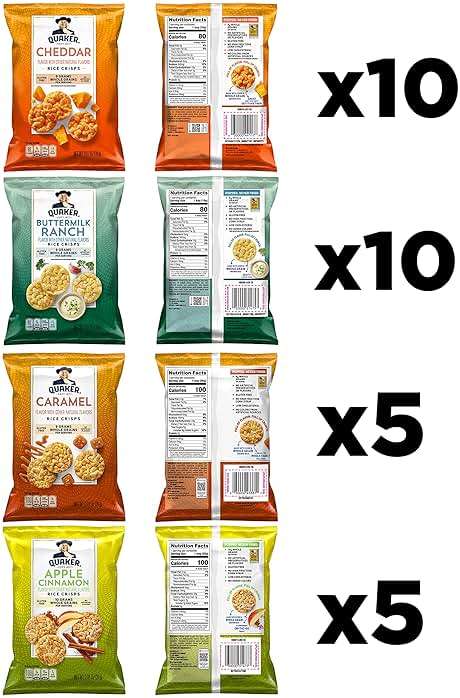 Quaker Rice Crisps, Gluten Free, 4 Flavor Sweet and Savory Variety Mix, Single Serve, 30 count - Image 4