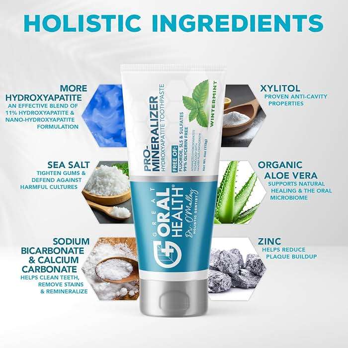 Nano hydroxyapatite Toothpaste Fluoride Free | Pro Remineralizing Toothpaste Plus Anti Cavity Xylitol – Dentist Formulated Tooth Remineralization for Sensitive Teeth & Enamel Support in Wintermint - Image 2