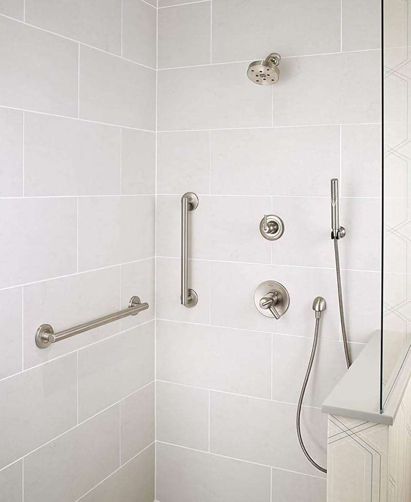 Delta Contemporary (1-Pack) 18' Shower Grab Bar ADA Compliant Matte Black 450 lb Capacity Bathroom Safety Handle for Shower, Bathtub | Wall Mounted Balance Assist, Handicap Grip 41818-BL - Image 2