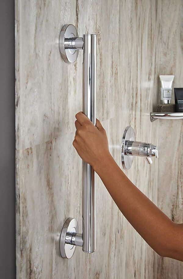 Delta Contemporary (1-Pack) 18' Shower Grab Bar ADA Compliant Matte Black 450 lb Capacity Bathroom Safety Handle for Shower, Bathtub | Wall Mounted Balance Assist, Handicap Grip 41818-BL - Image 5