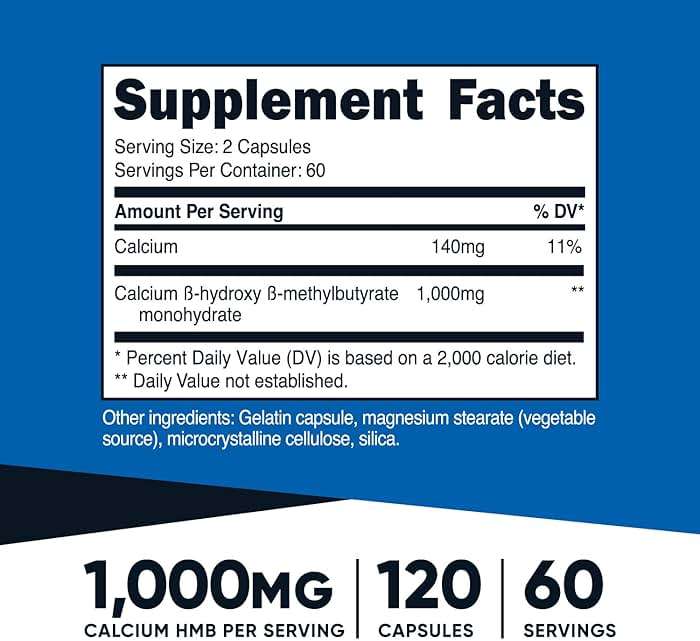 Nutricost HMB (Beta-Hydroxy Beta-Methylbutyrate) 1000mg (120 Capsules) - 500mg Per Capsule, 60 Servings - Gluten Free and Non-GMO - Image 2
