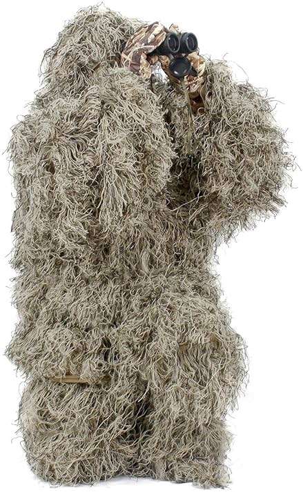 AUSCAMOTEK Ghillie Suit for Men Gilly Suit for Hunting Halloween Costume Airsoft Paintball Hood Rifle Wrap Included - Image 1