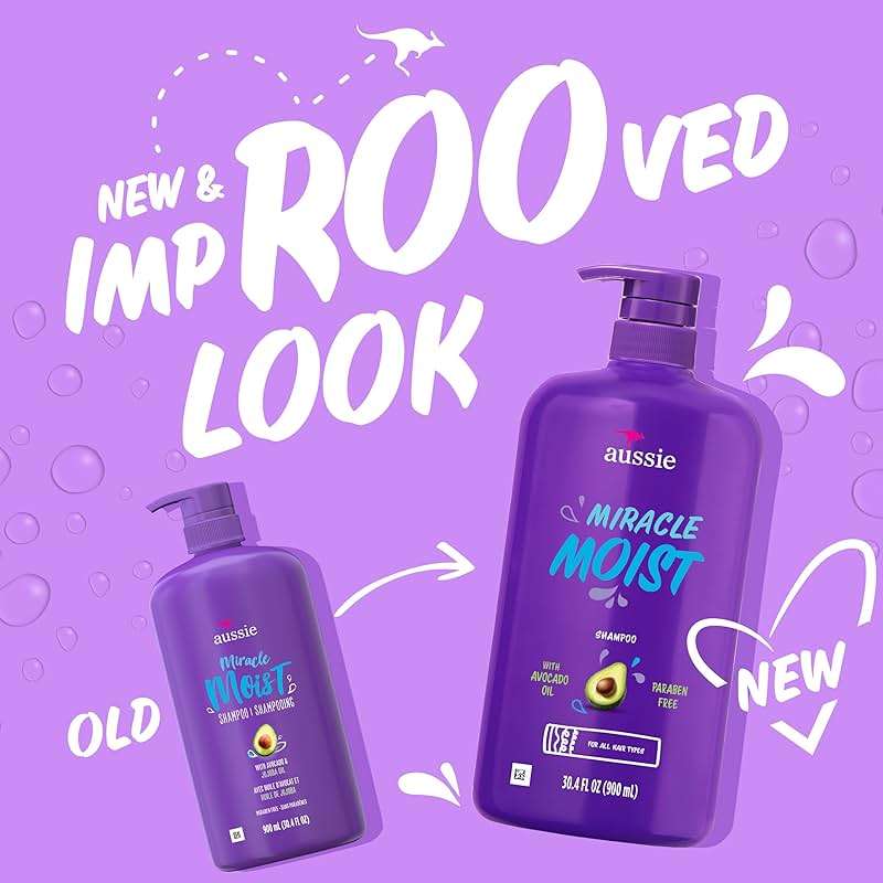 Aussie Miracle Moist Shampoo with Avocado & Jojoba for Dry Hair, Paraben-Free, 30.4 Fl Oz, (Pack of 4) - Image 2
