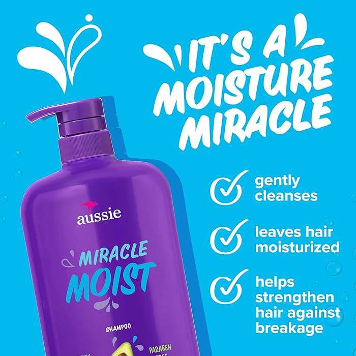 Aussie Miracle Moist Shampoo with Avocado & Jojoba for Dry Hair, Paraben-Free, 30.4 Fl Oz, (Pack of 4) - Image 3