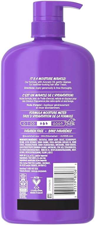 Aussie Miracle Moist Shampoo with Avocado & Jojoba for Dry Hair, Paraben-Free, 30.4 Fl Oz, (Pack of 4) - Image 8