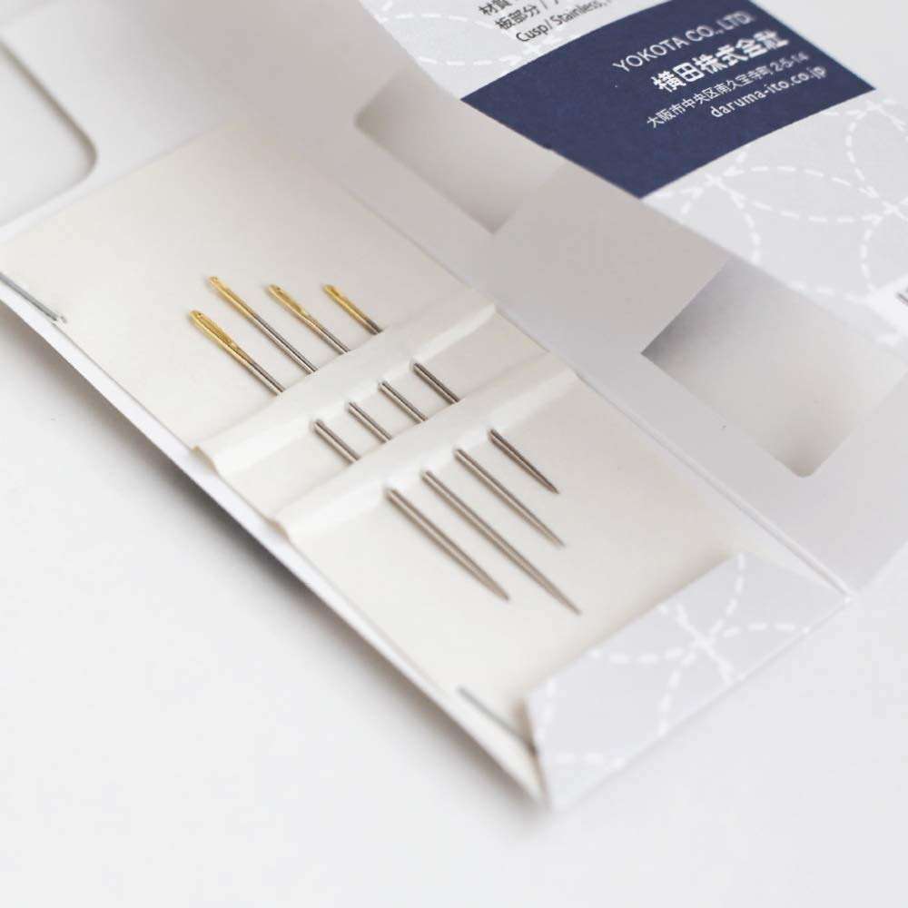 Sashiko kit, Yokota Sashiko Thread, Needles and Template Yume Fukin with Original English Manual, Thimble Sewing Set, Fabric, Japanese Textile (White Thread / Navy Dishcloth) - Image 5