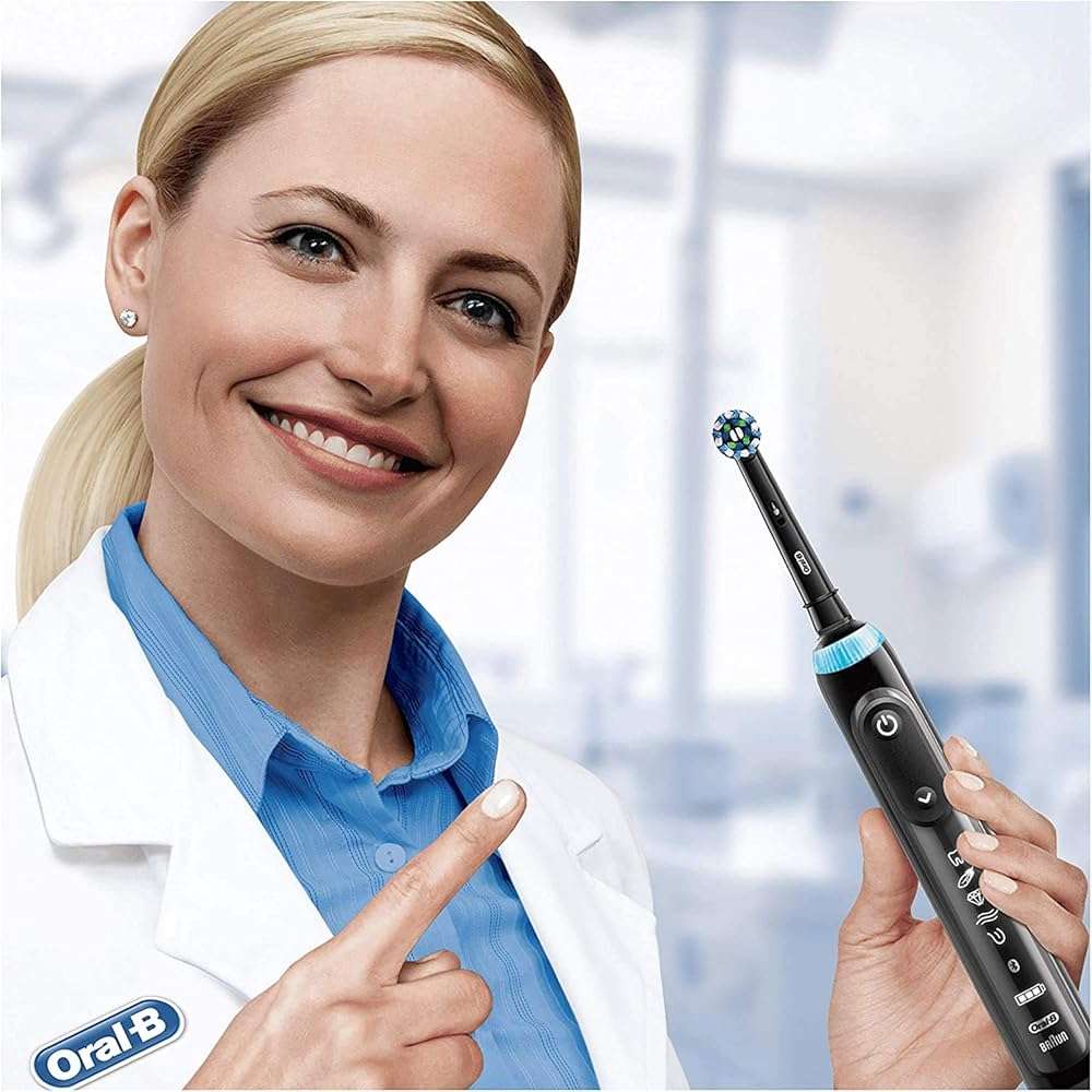 Oral-B Genuine CrossAction Replacement Black Toothbrush Heads, Refills for Electric Toothbrush, Angled Bristles for up to 100 Percent More Plaque Removal, Pack of 4 - Image 3