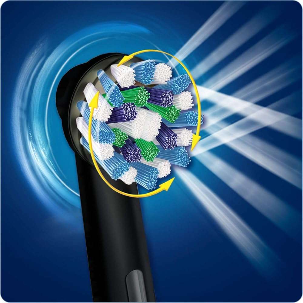 Oral-B Genuine CrossAction Replacement Black Toothbrush Heads, Refills for Electric Toothbrush, Angled Bristles for up to 100 Percent More Plaque Removal, Pack of 4 - Image 6
