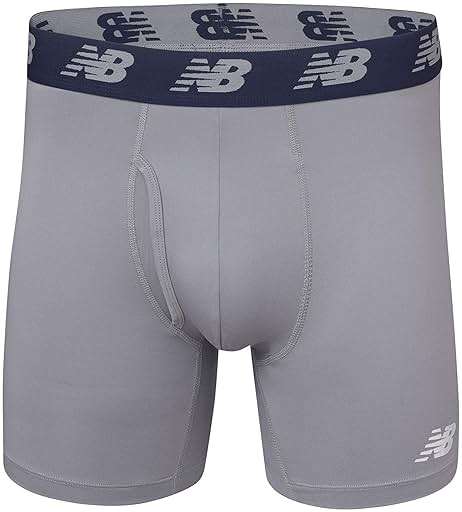 New Balance Men's Performance Boxer Briefs with Fly, Breathable Stretch Underwear, Moisture Wicking, Soft Waistband (3 Pack) - Image 3