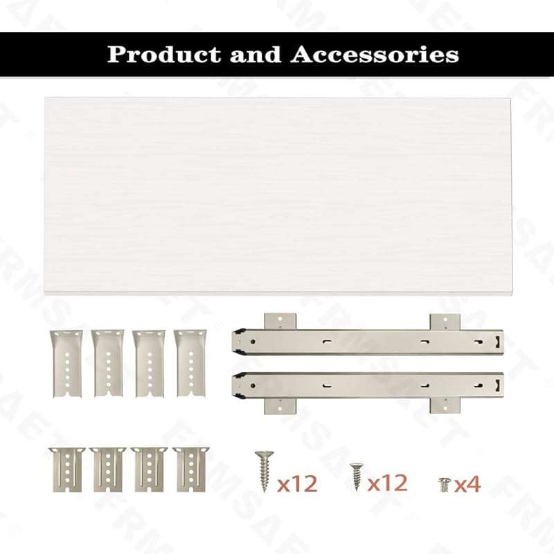 FRMSAET Furniture Accessories Office Product Suits Hardware 20/24/30 inches Keyboard Drawer Tray Wood Holder Under Desk Adjustable Height Platform. (30 inches, White) - Image 5