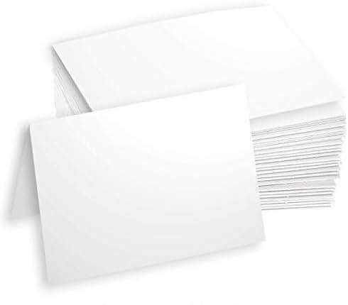 Hamilco White Cardstock Paper for A1 Folded Cards – 3.5" x 4.875", 80 lb Cover, Blank Small Greeting, RSVP & Invitation Cards, 100 Pack - Image 1