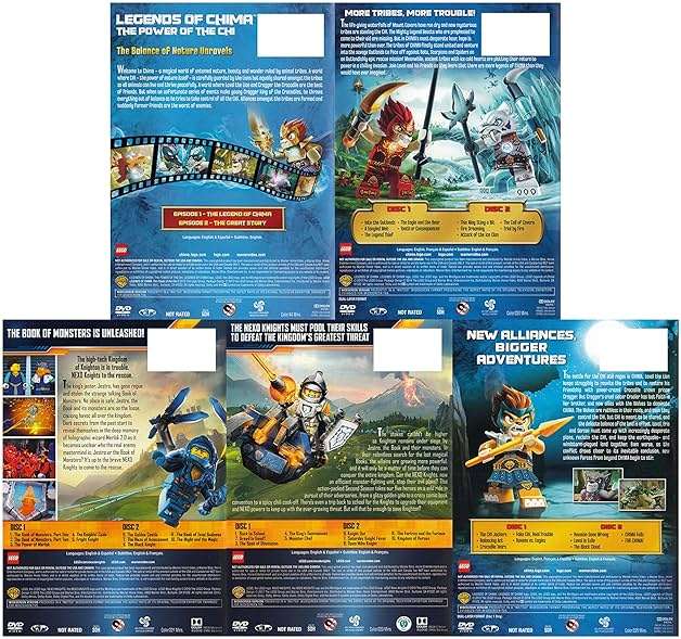 "Ultimate Lego Nexo & Chima DVD Collection (Nexo Knights - Season 1 & Season 2 / Legends of Chima: Power of Chi / Chi, Tribes & Betrayals / Quest for The Legend Beasts" - Image 2