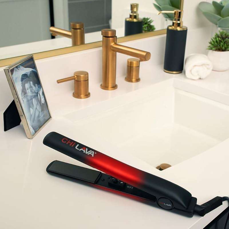 CHI Lava Ceramic 1″ Flat Iron Hair Straightener, Volcanic Lava Ceramic Plates for Smooth, Even Styling, 11 ft Swivel Cord, Heat-Stable Hair Flat Iron for All Types - Image 3