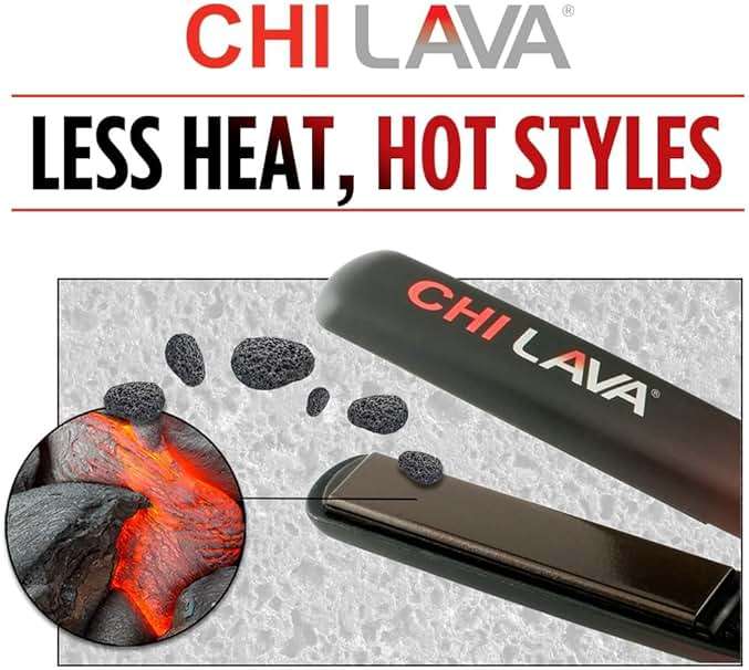 CHI Lava Ceramic 1″ Flat Iron Hair Straightener, Volcanic Lava Ceramic Plates for Smooth, Even Styling, 11 ft Swivel Cord, Heat-Stable Hair Flat Iron for All Types - Image 4