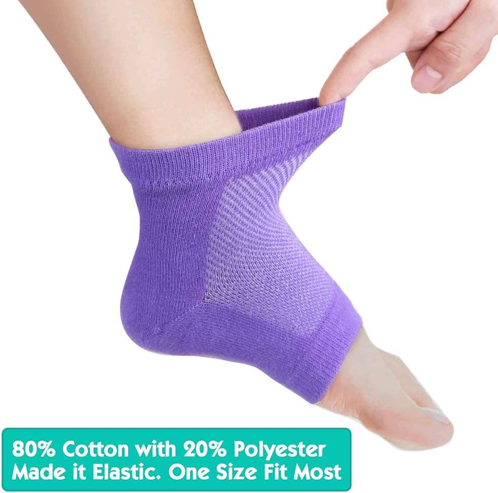Selizo 6 Pairs Heel Moisturizing Socks Open Toe Socks Cracked Gel Heel Socks Foot Toeless Heel Repair Socks for Women Dry Hard Cracked Feet, 6 Colors - Image 4