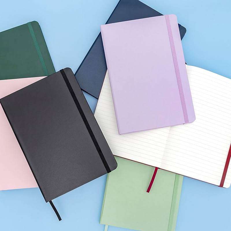 PAPERAGE Lined Journal Notebook, (Black), 160 Pages, Medium 5.6 in x 8 in - 100 GSM Thick Paper – Hardcover Journaling Notebook for Work, School & Note Taking - Image 8