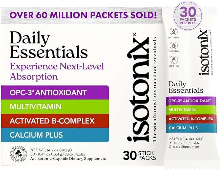 Isotonix® Daily Essentials Multivitamin Powder Packets – 4-in-1 Formula with Multivitamin, Activated B-Complex, Calcium Plus & OPC-3 with Pycnogenol® – Isotonic Delivery – Gluten Free-30 Packets - Image 1