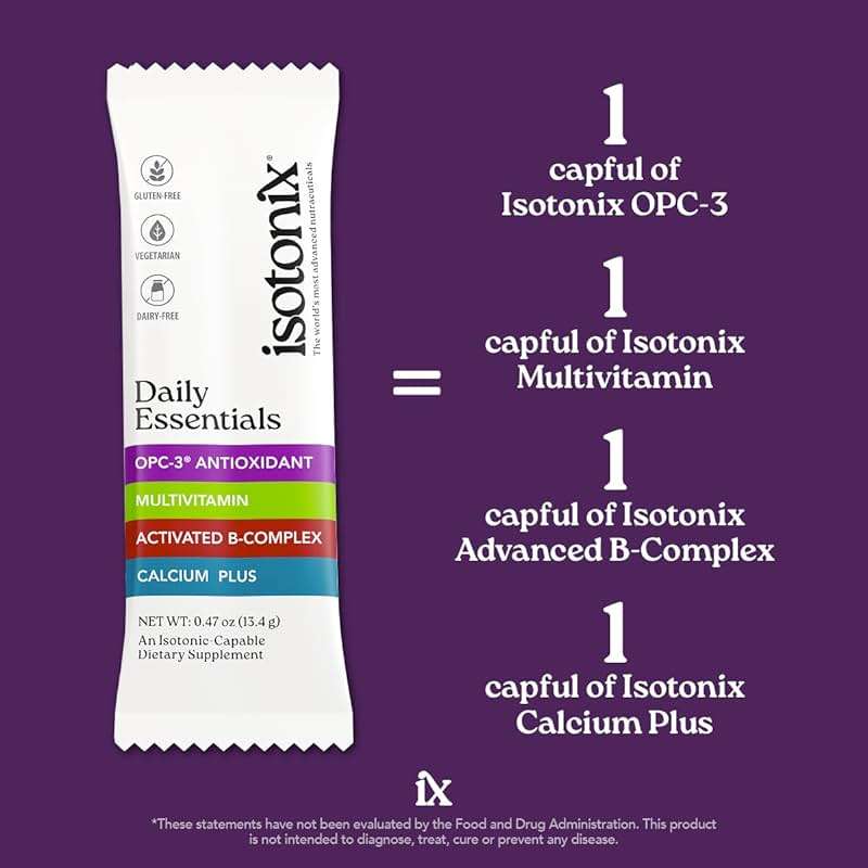 Isotonix® Daily Essentials Multivitamin Powder Packets – 4-in-1 Formula with Multivitamin, Activated B-Complex, Calcium Plus & OPC-3 with Pycnogenol® – Isotonic Delivery – Gluten Free-30 Packets - Image 5