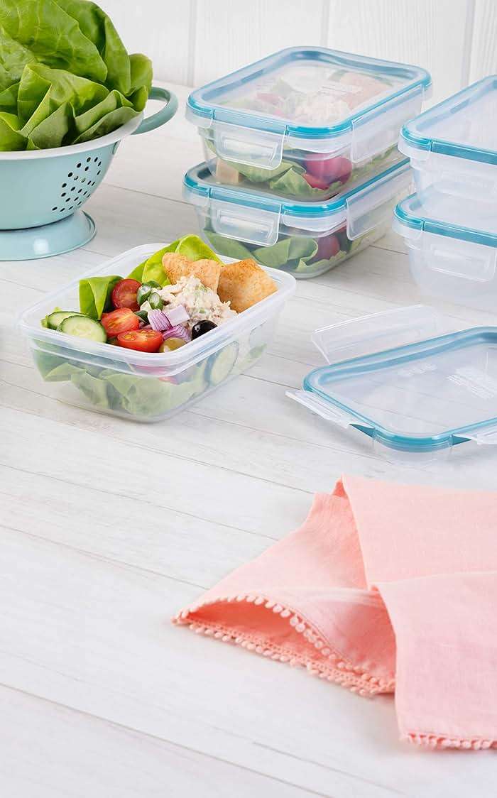 Snapware Plastic Total Solution 5-Pack (3-Cup) Food Storage Containers Set, Leakproof & Airtight Plastic Locking Lids Rectangular Tupperware, Non-Toxic BPA-Free Lids, Microwave Dishwasher Freezer Safe - Image 4