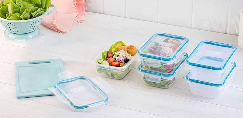 Snapware Plastic Total Solution 5-Pack (3-Cup) Food Storage Containers Set, Leakproof & Airtight Plastic Locking Lids Rectangular Tupperware, Non-Toxic BPA-Free Lids, Microwave Dishwasher Freezer Safe - Image 5