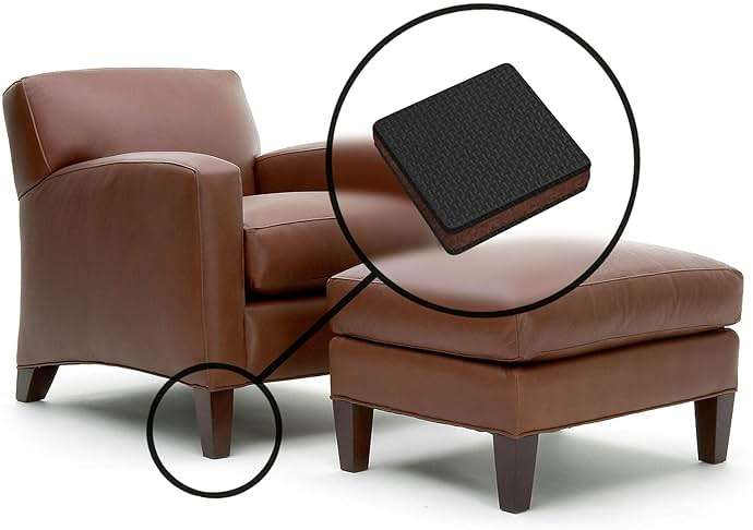 Slipstick GorillaPads CB142 Non-Slip Furniture Pads/Grippers (Set of 8) Furniture Leg Floor Protectors, 2 Inch Square, Black - Image 6