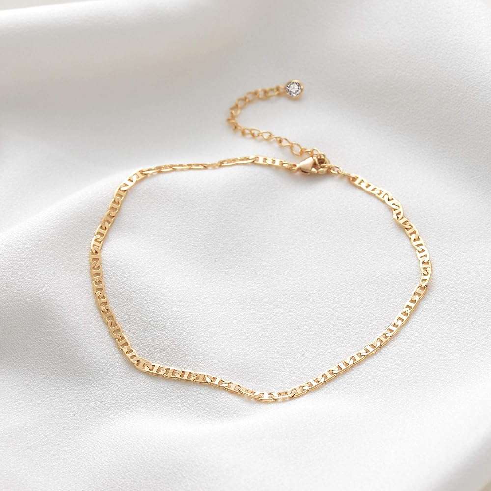MEVECCO Dainty Gold Chain Choker Necklace 14K Gold Plated Handmade Boho Cute Tiny Beaded Link Choker Necklace Delicate Simple Minimalist Choker Necklace for Women - Image 7