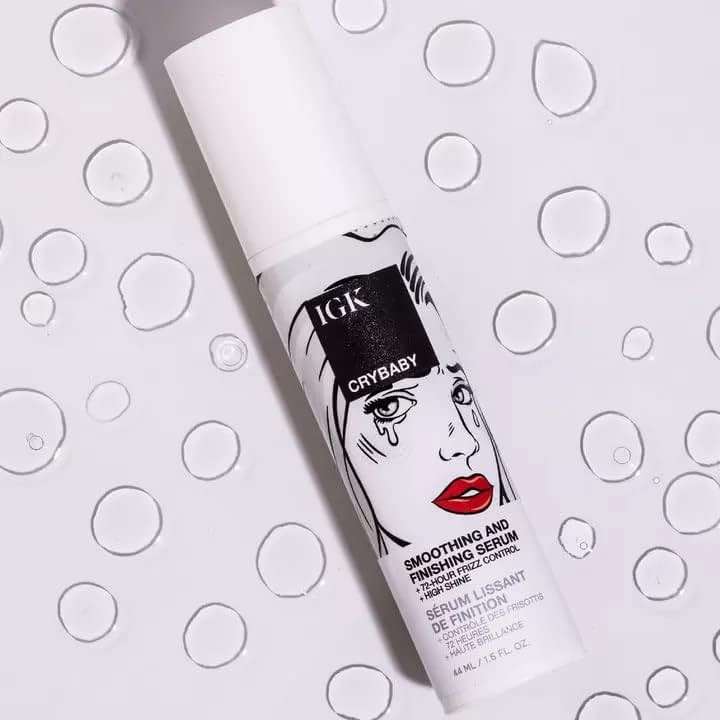IGK CRYBABY Smoothing & Finishing Serum | High Shine + Frizz Control + Lightweight | Vegan + Cruelty Free | 1.5 Oz - Image 3
