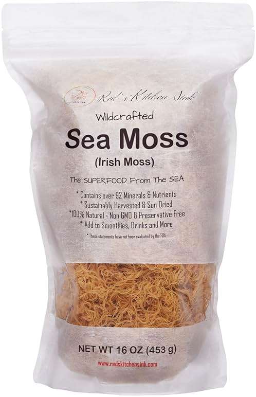 Raw Wildcrafted Gold Sea Moss 1 lb, St. Lucia Sun-Dried Seamoss, Natural Ocean Harvested Whole Moss | Makes 240+oz gel - Image 3