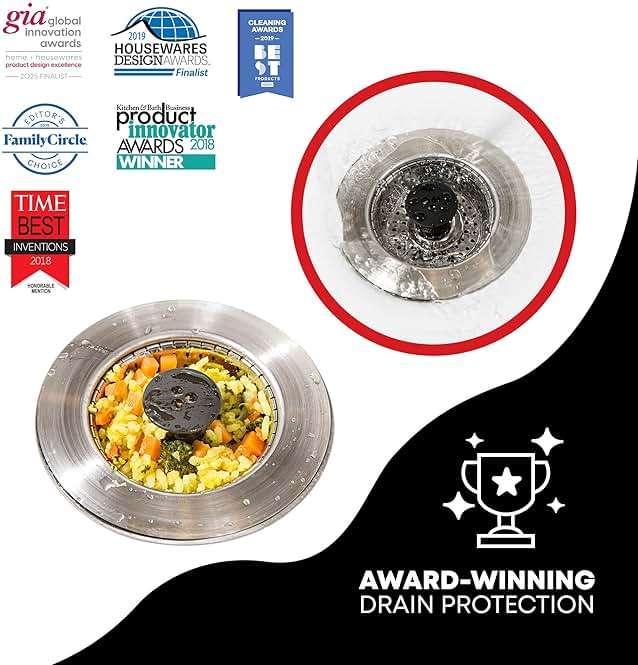 Kitchen SinkShroom Revolutionary Clog-Free Stainless Steel Sink Strainer, Black, 1-(Pack) - Image 6