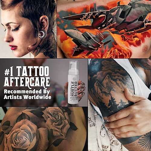 Hustle Bubbles Tattoo Aftercare Tattoo Soap - Dermatologist Tested Cleanser To Clean New Tattoos & Piercings - Essential Body Art Supplies 7oz - Image 6