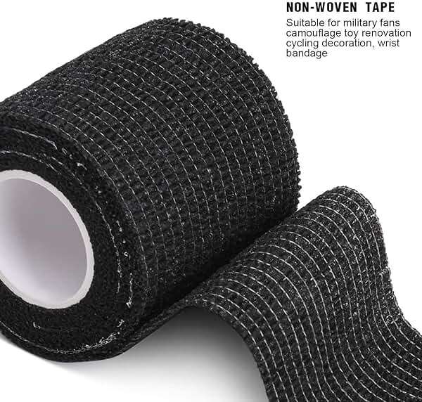 BISIBITA2 Sensi Wrap Grip Cover Sports Self Bandage Rolls 2-inch x 5-Yards 24pcs (Black) - Image 7